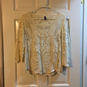 Sheer Detailed Cream Top